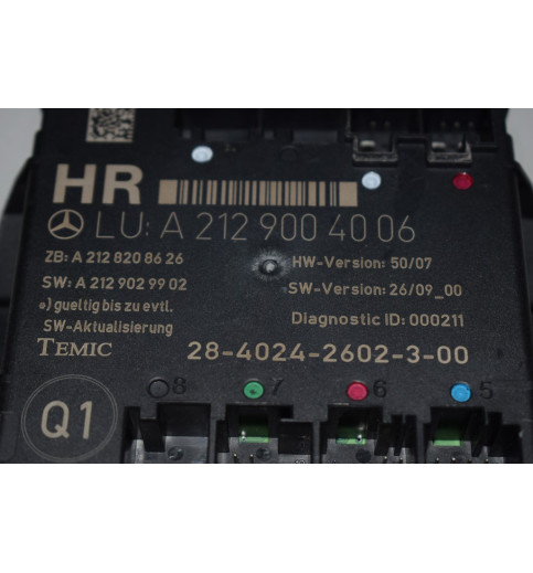 A2129004006 Mercedes W204 W212 Tür Steuergerät Hinten Rechts  -0311-
