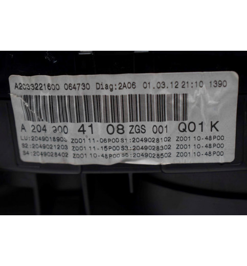 Mercedes-Benz Mercedes W204 Tacho Kombiinstrument A2049004108 A2C33221600 -4866- Kombiinstrumente