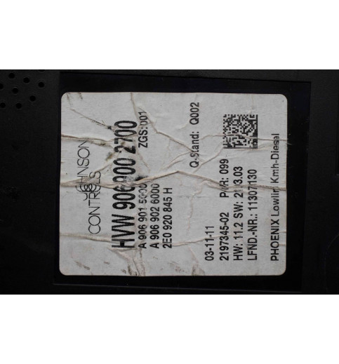 VW VW Crafter Tacho Kombiinstrument 2E0920845  HVW9069002700 -4978- Kombiinstrumente