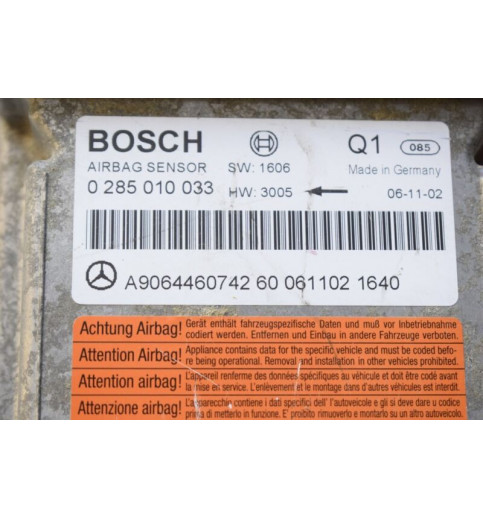 Mercedes-Benz Mercedes Sprinter W906 Steuergerät Airbag A9064460742  0285010033  -7200- ECUs & Steuergeräte