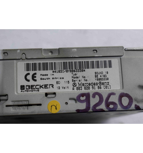 Mercedes-Benz Sprinter W901,W902,W903,W904,W905 Radio A0038209186 -9260- Autoradios