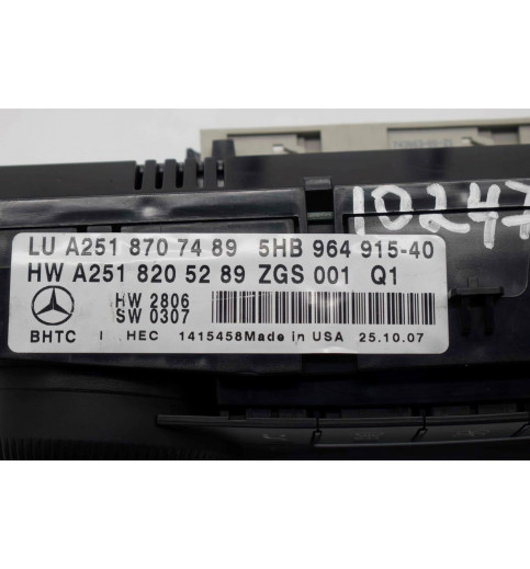 Mercedes-Benz Mercedes ML W164 Klimabedienteil Heizungsschalter A2518707489 2518205289 -10247- Klimaregelung
