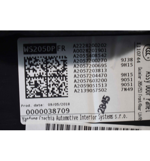 A2228200202 Mercedes W205 C Klasse Türverkleidung vorne rechts