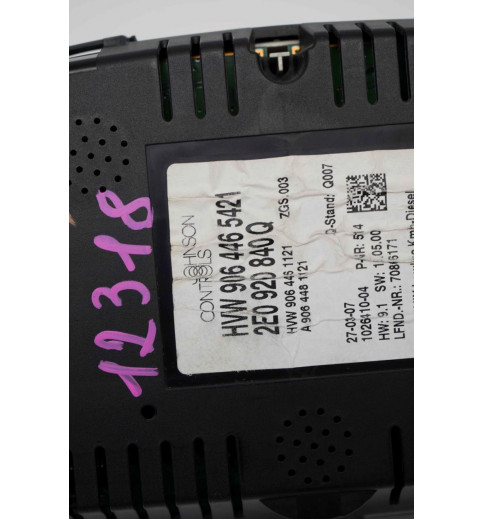 VW VW Crafter Tacho Kombiinstrument 2E0920840Q HVW9064465421 -12318- Kombiinstrumente