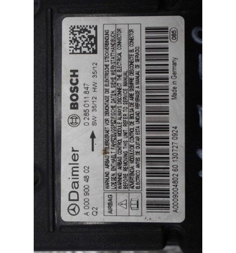 Mercedes-Benz Mercedes Sprinter W906 Airbagsteuergerät A0009004802 0285011847 -12758- ECUs & Steuergeräte