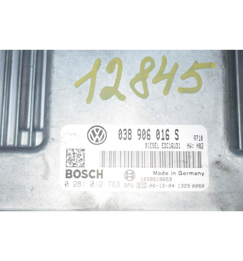 Volkswagen VW T5 Motorsteuergerät 2.5L  038906016S 0281012763 -12845- ECUs & Steuergeräte