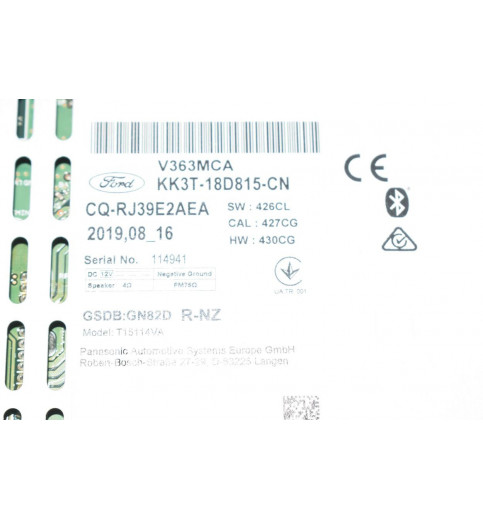 Ford Ford Transit Radio KK3T18D815CN  -12903- ECUs & Steuergeräte