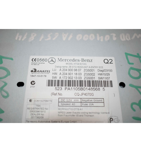 Mercedes-Benz Mercedes W204 Radio A2049009807  -13197- Kombiinstrumente