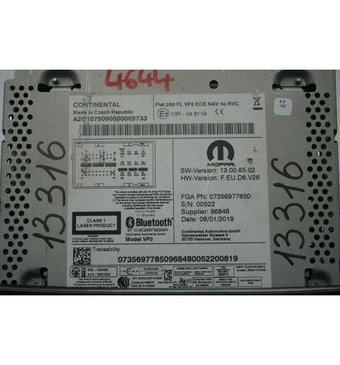 Fiat Fiat Ducato,Boxer,Jamper Radio ohne Rückfarkamera 07356977850   -13316- Autoradios