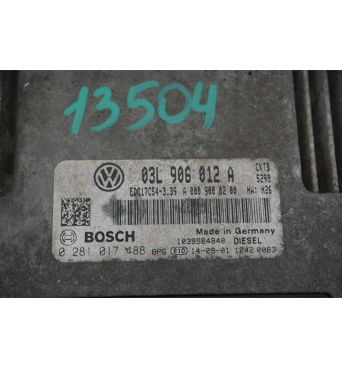 Volkswagen VW Crafter SET ECU A9069005902 03L906012A 0281017488 -13504- ECUs & Steuergeräte