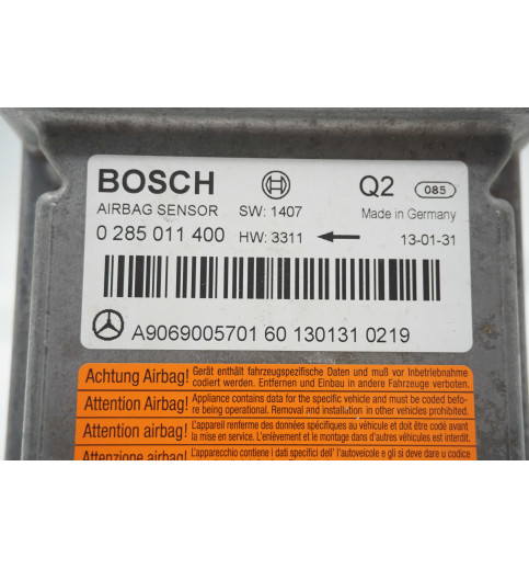Mercedes-Benz Mercedes Sprinter W906 Steuergerät Airbag A9069005701  0285011400  -13799- ECUs & Steuergeräte