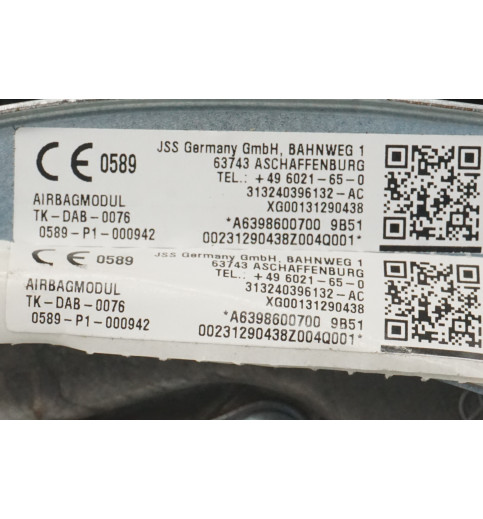 Original Mercedes-Benz Vito Viano W639 Fahrerairbag Modul A6398600700