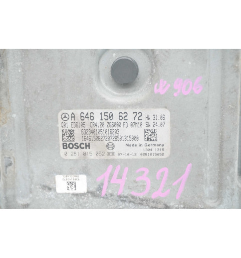 Mercedes-Benz Mercedes W906 Motorsteuergerät  A6461506272  0281015052  -14321- ECUs & Steuergeräte