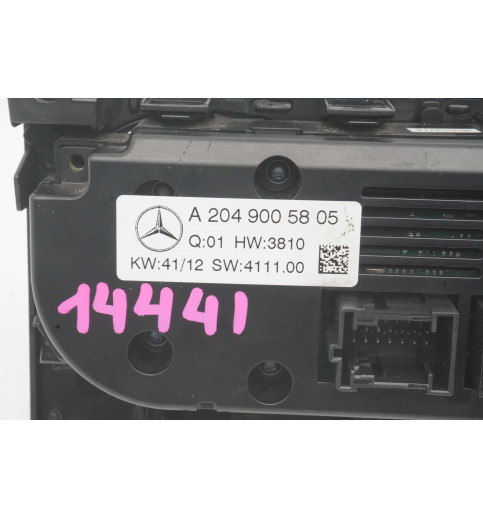 Mercedes-Benz Mercedes W204 Klimabedienteil A2049005805 A2046809208  -14441- Schalter, Kontrollelemente & Zündschlösser