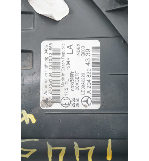 Mercedes-Benz Mercedes W204 Frontscheinwerfer Bi-Xenon Links Def Halterung A2048204339 -14457- Frontscheinwerfer