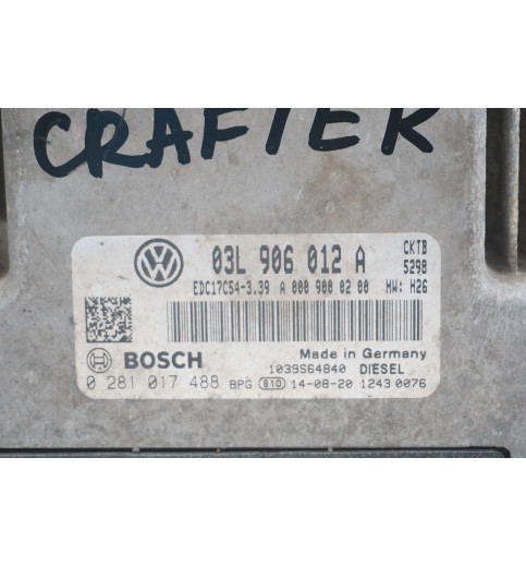 Volkswagen 03L906012A 0281017488 A00090002 VW Crafter Motorsteuergerät -14673- ECUs & Steuergeräte