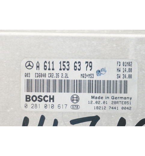 Mercedes-Benz A6111536379 0281010617 Sprinter W901-W905 Motorsteuergerät CR2,35 -14716- ECUs & Steuergeräte