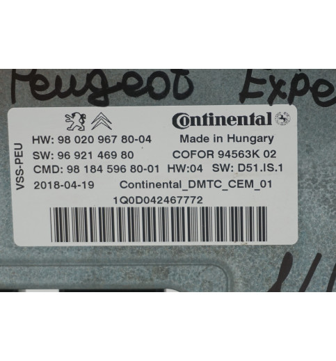 Peugeot 9802096780 9692146980  Peugeot Expert  Steuergerät Start Stop -14815- ECUs & Steuergeräte
