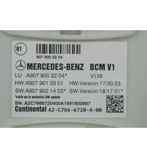 A9079002204 A9079013301 A9079021403 Mercedes W907-910 Komfortsteuergerät -14924-