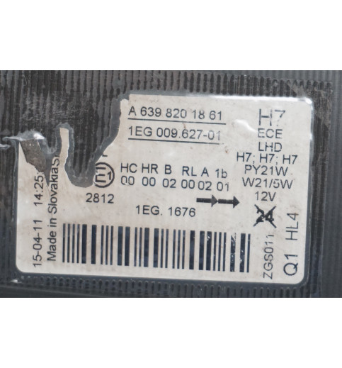 A6398201861 Mercedes Vito W639 Frontscheinwerfer Scheinwerfer Links